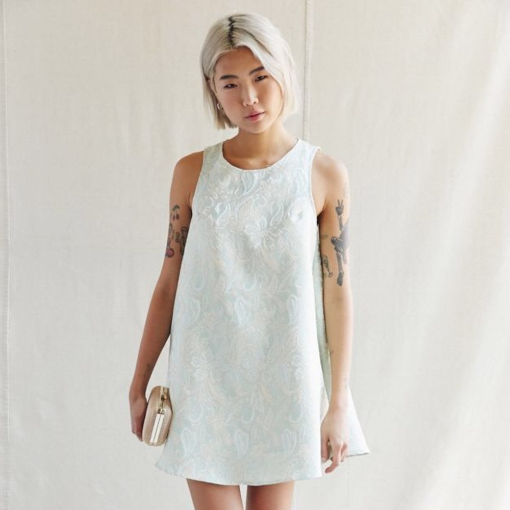 UO Urban Renewal Brocade Paisley Swing Dress